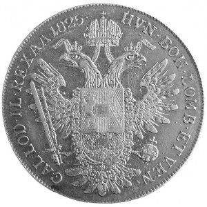 Franciszek I 1792- 1835, talar 1825, Praga, Aw: Głowa, ...