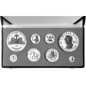 zestaw 5 sztuk monet złotych: 1.000 gourdes 1967 r., 20...