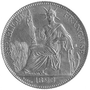 20 centów 1893, Aw: Siedząca Wolność, Rw: W wieńcu nomi...