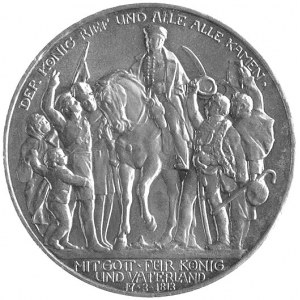 zestaw monet pamiątkowych 2 i 3 marki 1913, J. 109 i 11...