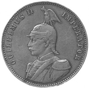 1 rupia 1890, Berlin, Aw: Popiersie cesarza, Rw: Tarcza...