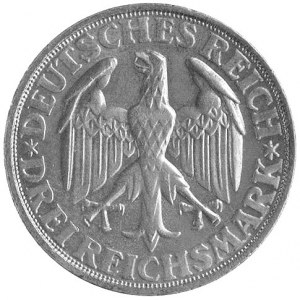 3 marki 1928, Aw: Brama miejska, Rw: Orzeł, J.334, bard...