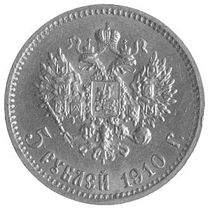 5 rubli 1910, Petersburg, Fr.162, Uzdenikow 355, złoto ...