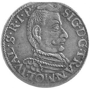 trojak 1597, Nagybanya, Aw: Popiersie w zbroi w prawo i...