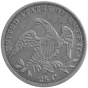 25 centów 1825, Filadelfia, Aw: Głowa Wolności w lewo, ...