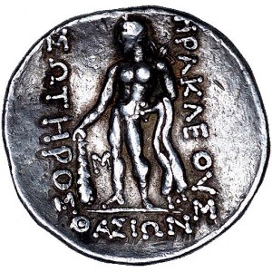 Grecja Północna-Tassos, tetradrachma Aw: Głowa młodego ...