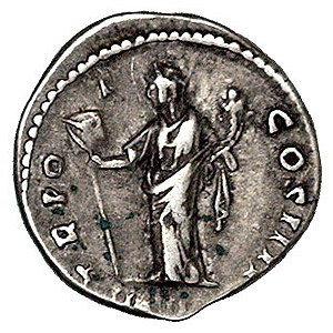 Antonin Pius 138- 161, denar, Aw: Popiersie w wieńcu i ...