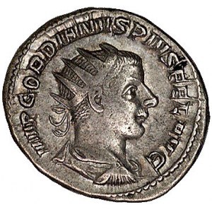 Gordian III 238- 244, antoninian, Aw: Popiersie w koron...