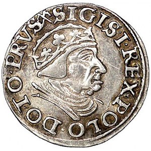 trojak 1539, Gdańsk, odmiana z rozetkami po bokach III ...