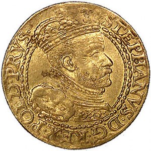 dukat 1586, Gdańsk, H-Cz. 770 R 1, Fr. 3, złoto, 3.50 g...