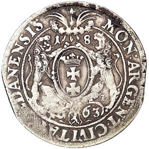ort 1663, Gdańsk, Kurp. 874 R, Gum. 1914, moneta z końc...