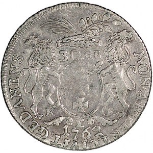 30 groszy (złotówka) 1762, Gdańsk, Kam. 989 R1, Merseb....