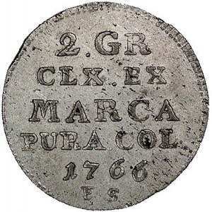 2 grosze srebrne 1766, Warszawa, odmiana z małą tarczą ...