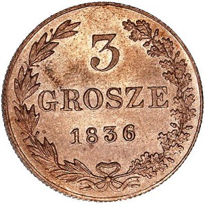 3 grosze 1836, odmiana ogon orła wachlarzowaty, Plage 1...