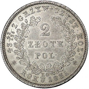 2 złote 1831, Warszawa, odmiana Pogoń bez pochwy, Plage...