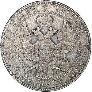 1 1/2 rubla = 10 złotych 1837, Warszawa, odmiana z mały...