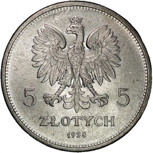5 złotych 1928, Warszawa, Nike, Parchimowicz 114 a