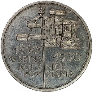5 złotych 1930, Warszawa, \Sztandar głęboki, ładny poły...