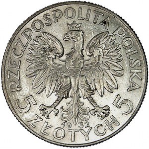 5 złotych 1932, Warszawa, Głowa Kobiety, Parchimowicz 1...