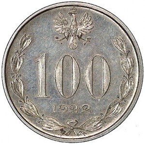 100 marek (bez nazwy) 1922, Józef Piłsudski, Parchimowi...