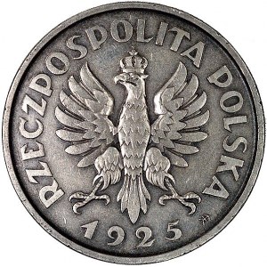 5 złotych 1925, Konstytucja, na rewersie 100 perełek, P...