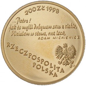 200 złotych 1998, Warszawa, 200-lecie urodzin Adama Mic...