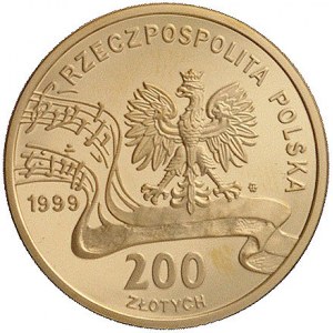 200 złotych 1999, Warszawa, 150 rocznica śmierci Fryder...