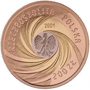 200 złotych 2001, Warszawa, Rok 2001, moneta trzyczęści...