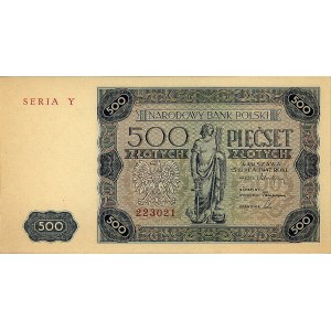 500 złotych 15.07.1947, seria Y, Pick 132, Miłczak 132a