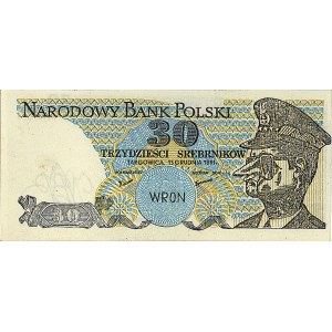 30 srebrników 31.12.1981, Narodowy Bank Polski z portre...