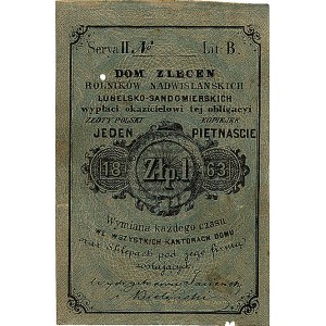 Lublin- 1 złoty= 15 kopiejek 1863, emitowane przez Dom ...