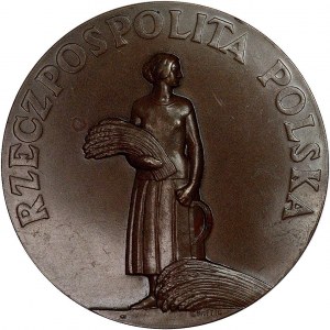 medal nagrodowy Min. Rolnictwa 1926 r., Aw: Orzeł siedz...