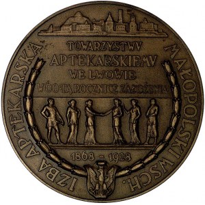 Towarzystwo Aptekarskie we Lwowie- medal autorstwa Wojt...