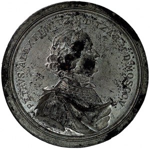 medal Piotr I- medal na zdobycie Mitawy 1705 r., Aw: Po...