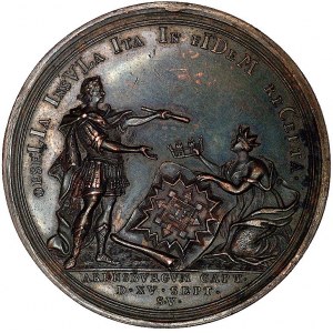 Piotr I - medal na zdobycie Arensburga 1709 r., Aw: Pop...