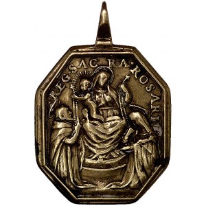 medalik religijny XVIII w., Aw: Matka Boska z Dzieciątk...