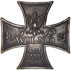 odznaka pamiątkowa Wilno 1919 Wielkanoc, wykonana w bla...