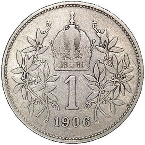 1 korona 1906, Wiedeń, Herinek 799, bardzo rzadka