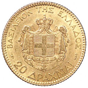 Jerzy I 1863-1913, 20 drachm 1884, Fr. 18, złoto, 6.45 ...