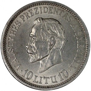 10 litu 1938, Smetona, K.M. 84, moneta wybita z okazji ...