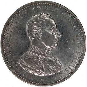 Wilhelm II 1888-1918, zestaw 5 marek 1913 i 3 marki 191...