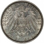 zestaw: 3 marki i 2 marki 1913, Berlin, Cesarz w unifor...