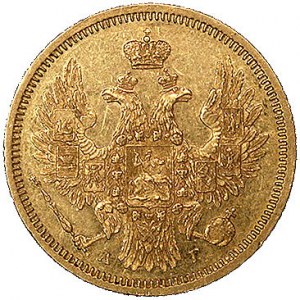 5 rubli 1855, Petersburg, Uzdenikow 237, Fr146, złoto, ...