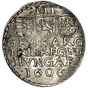 Stefan Bocskai 1604-1606, trojak 1606, Aw: Popiersie w ...