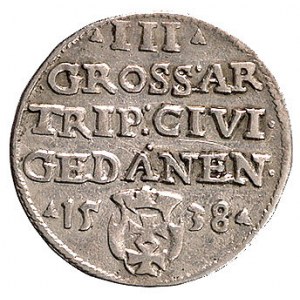 trojak 1538, Gdańsk, odmiana napisu PRVSS, Kurp. 514 R1...