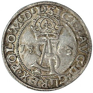 trojak 1563, Wilno, odmiana z małym monogramem króla, K...