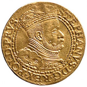 dukat 1586, Gdańsk, H-Cz. 770 R1, Fr. 3, złoto, 3.50 g,...