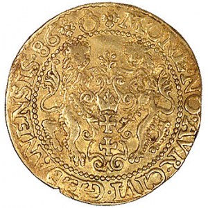 dukat 1586, Gdańsk, H-Cz. 770 R1, Fr. 3, złoto, 3.40 g,...