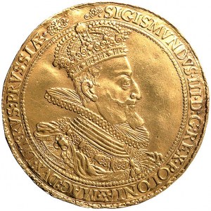 5 dukatów (donatywa) 1614, Gdańsk, Aw: Popiersie króla ...