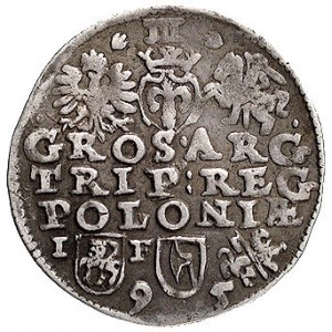 trojak 1595, Lublin, odmiana z trójlistkami po bokach I...
